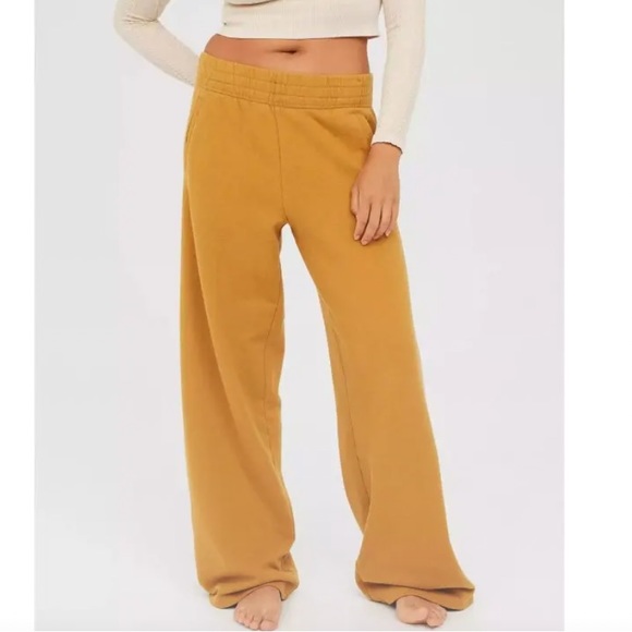 aerie Pants - Aerie OFFLINE Throwback Fleece Wide Leg Pant